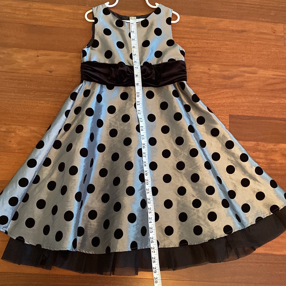 Charter Club LIKE NEW beautiful, gray & black metallic shiny girls dress - Sz 6 - Picture 10 of 16